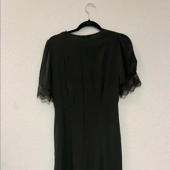Zara Dark Green Lace Midi Dress - Picture 7 of 7